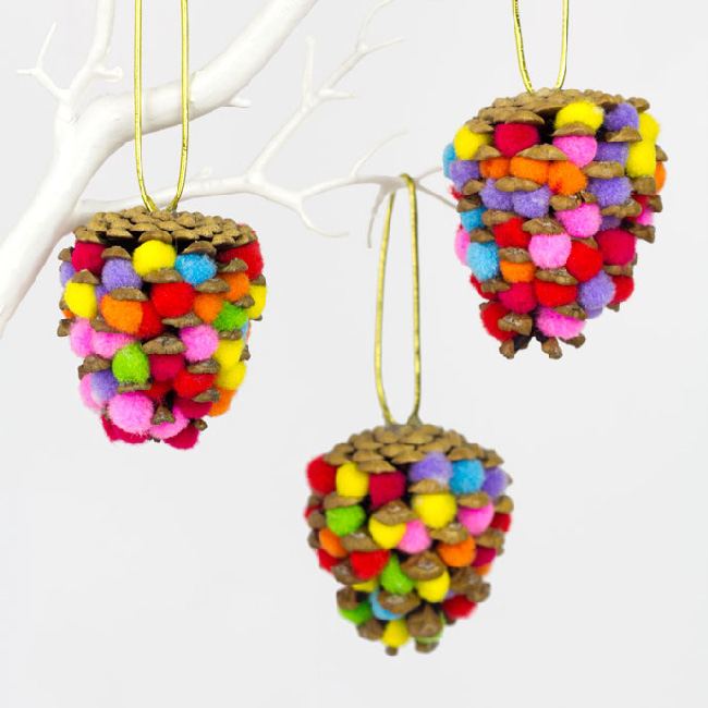 Christmas tree decorations made from natural materials