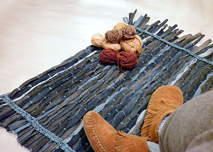 Rug made of jeans