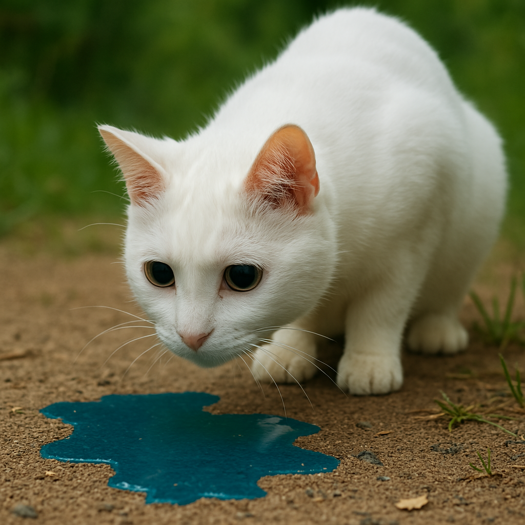 Кот слизывает стекломой